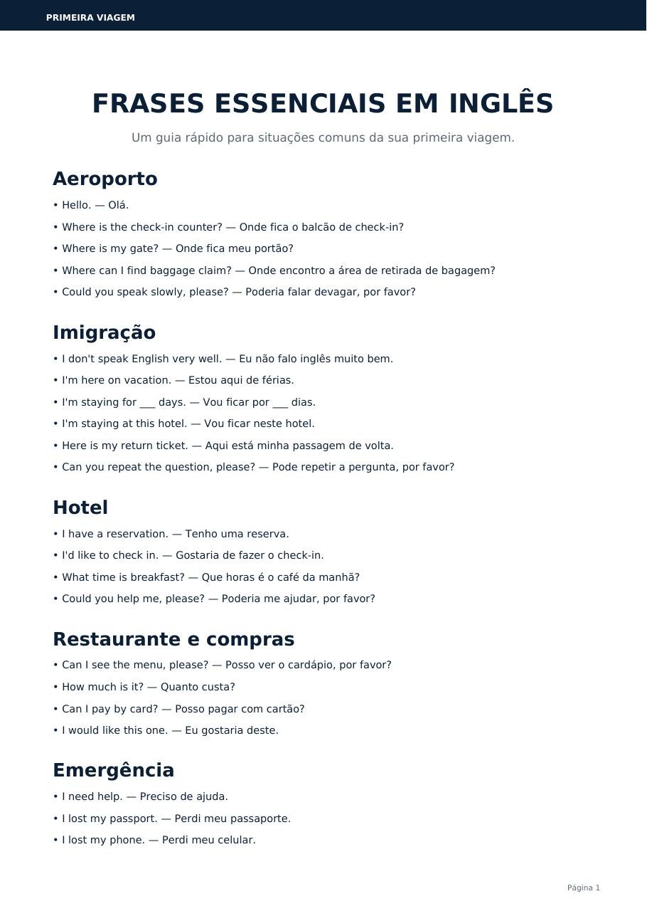 Bônus 03 — Frases essenciais em inglês