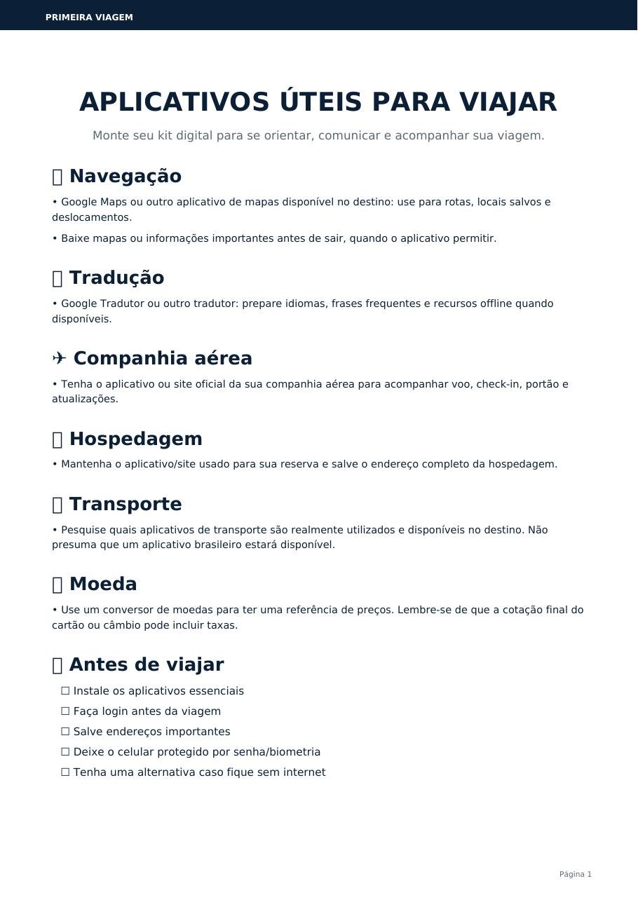 Bônus 04 — Aplicativos úteis para viajar